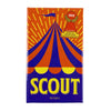 Box art for the Scout card game featuring a tent design and the year 2022