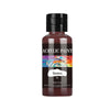 A dark brown bottle of acrylic paint with a black cap and label.