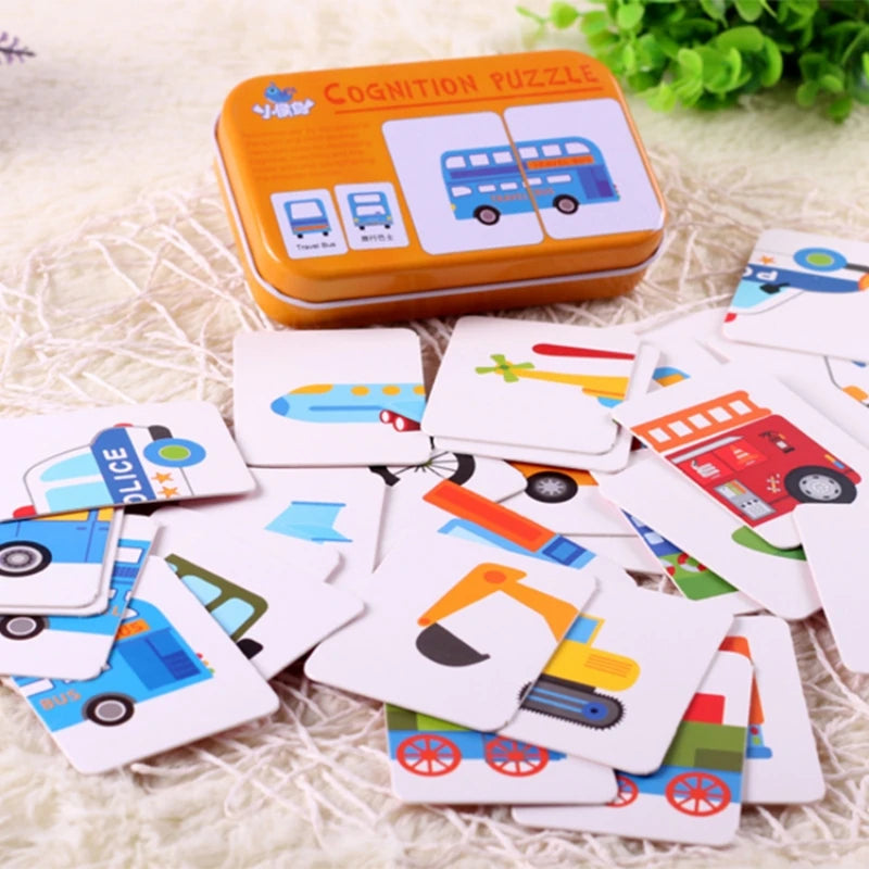 Montessori Wooden Animal Puzzle Set with Storage Box