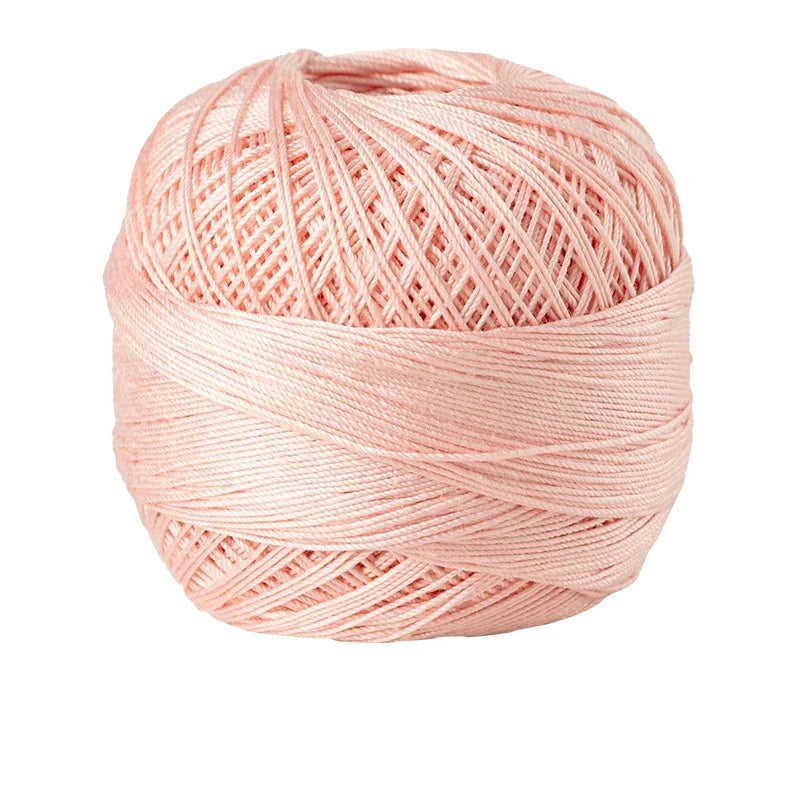 A ball of pink crochet thread used for tatting and embroidery.