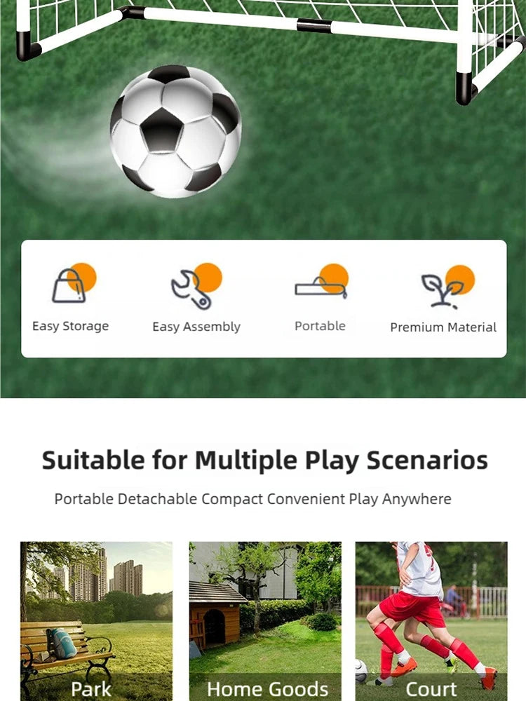 Foldable Soccer Goal Set with Ball and Pump