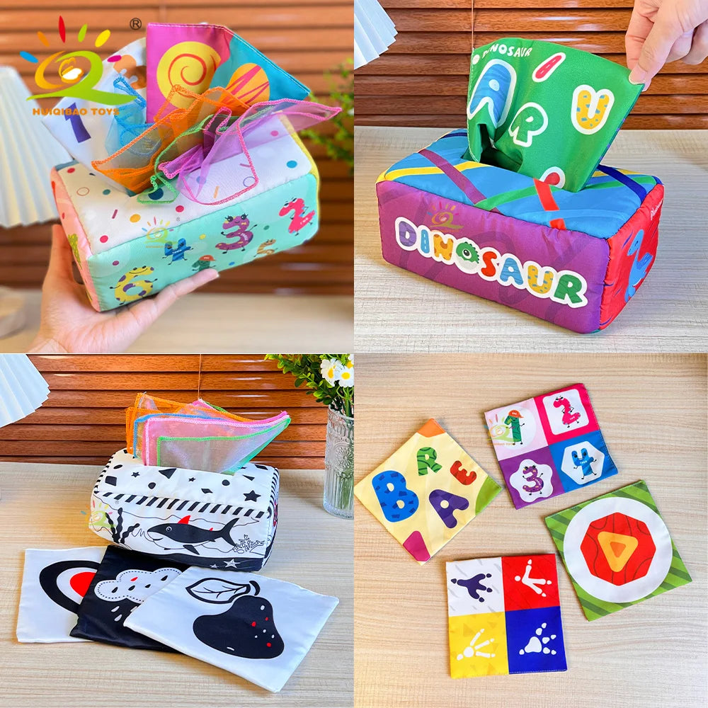 Soft Fabric Pull-and-Play Tissue Box Toy for Babies