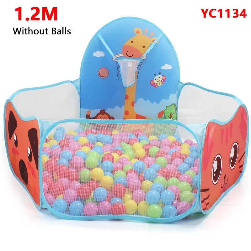 Kids' Foldable Ball Pit Play Tent with Storage Basket