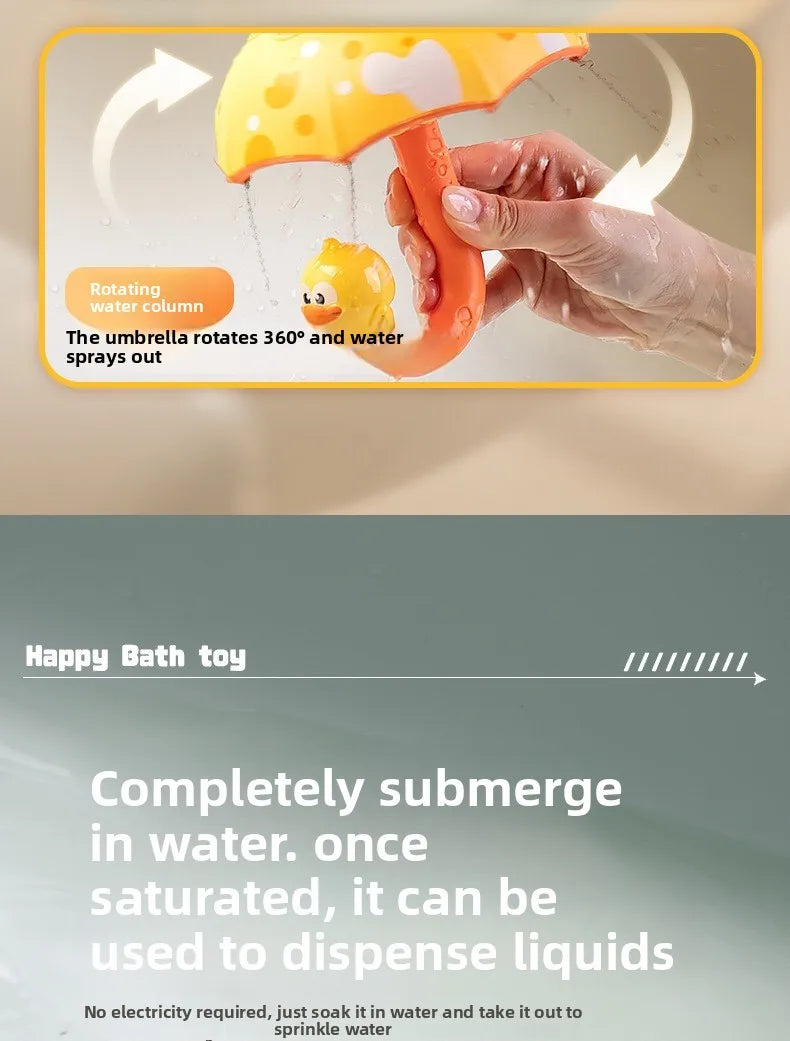 Rotating Water Umbrella Bath Toy for Toddlers – Duck & Dinosaur Sprinklers