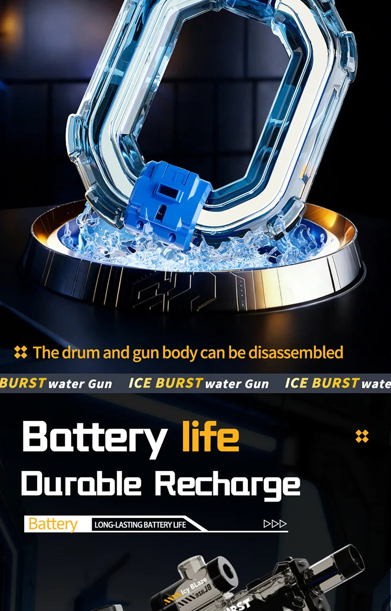 Electric Water Gun Blaster with LED Lights and Sound Effects