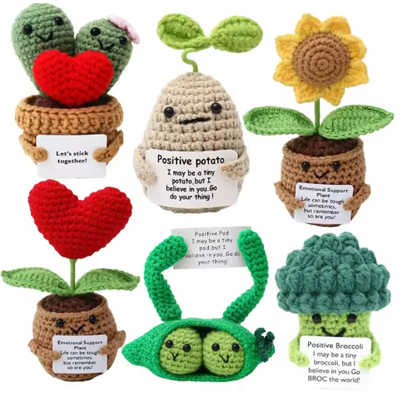 Handmade Crochet Pocket Hug Doll with Positive Vibe
