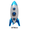 Silver and blue foil balloon plane for birthday party decor
