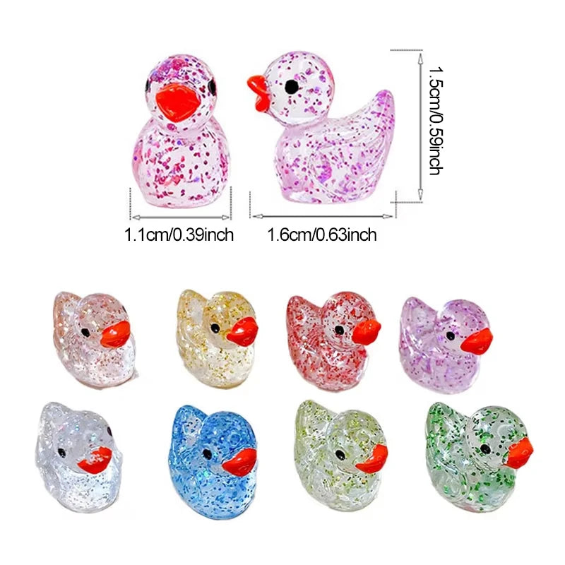Colorful Resin Duck Figurine Set for Garden & Aquarium Decor