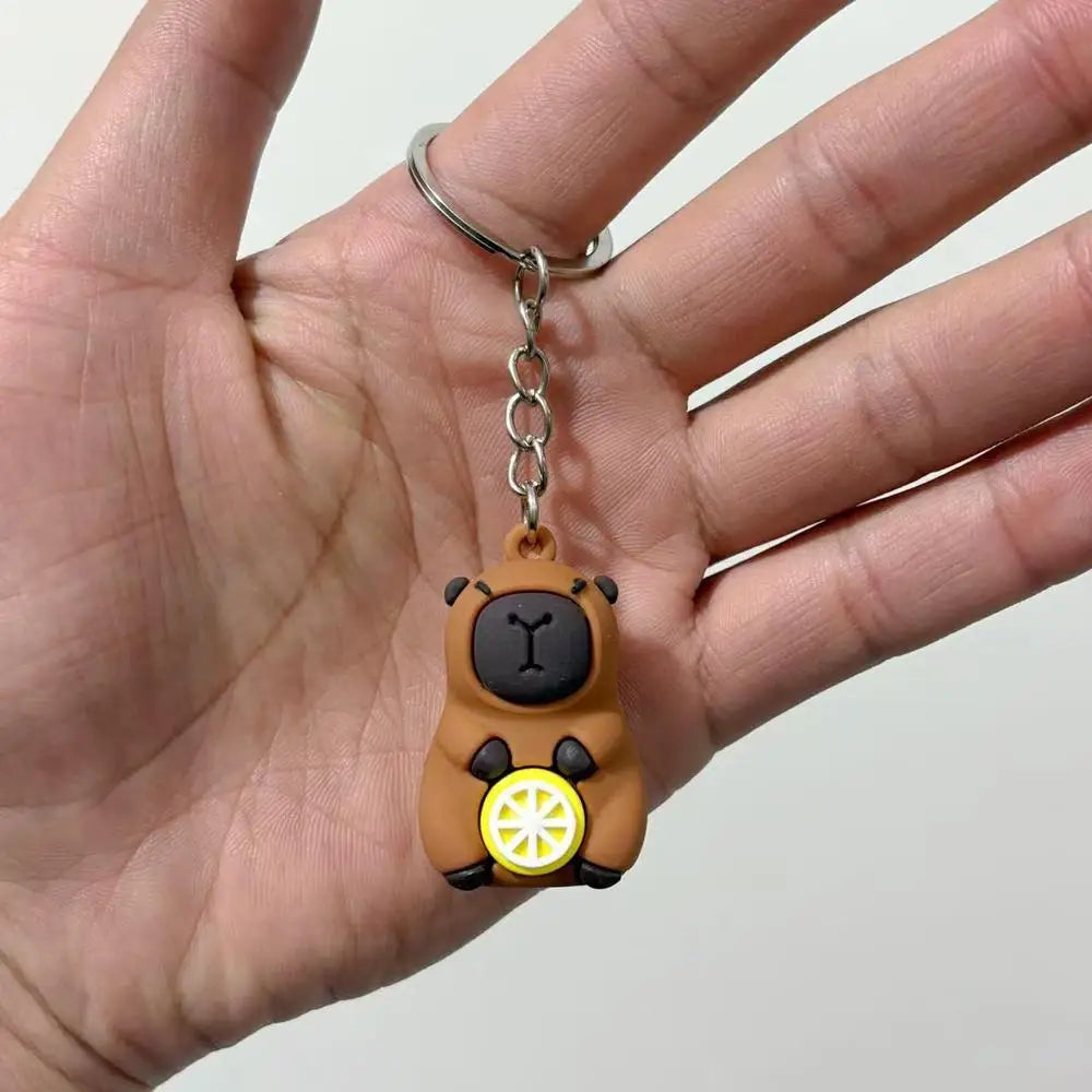 Cute Capybara Keychain Charm – Soft PVC Pendant for Bags, Phones & Keys