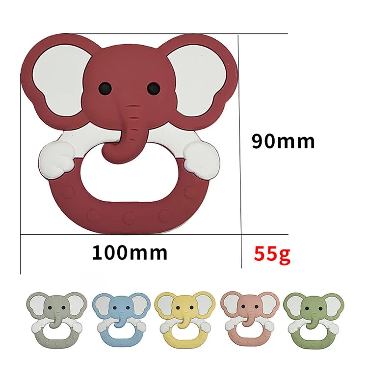 Cartoon Animal Silicone Baby Teether with Pacifier Clip