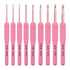 Pink Aluminum Crochet Hook Set – 9 Sizes (2.5–6.0mm)