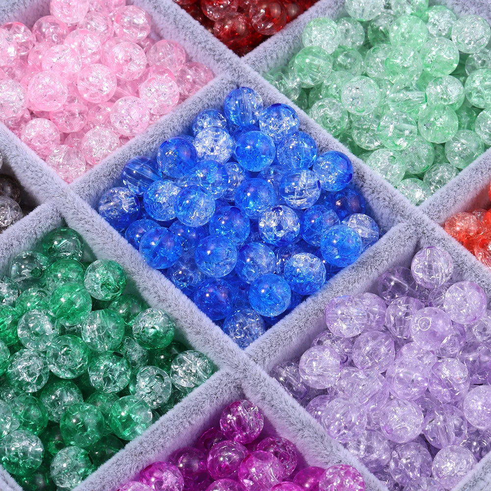 Colorful Cracked Acrylic Beads for Jewelry Making