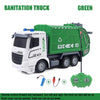 Green remote control sanitation truck with lights and sounds