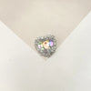 A heart-shaped flatback rhinestone embellishment for DIY crafts.