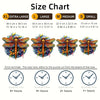 Size chart for an animal wooden jigsaw puzzle showing dimensions and assembly times.