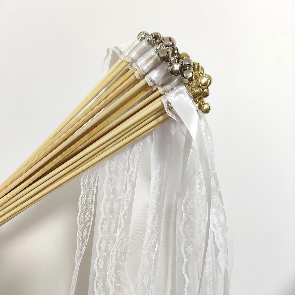 Elegant Ribbon Wands with Bells for Weddings & Celebrations
