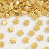 12mm Gold Rose Flower Resin Flat Back Beads for Jewelry Making (30-Pack)
