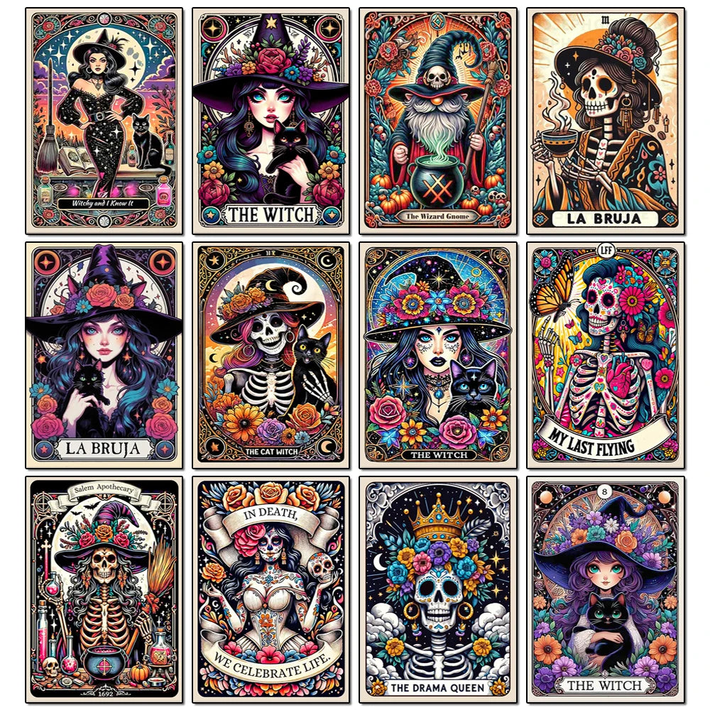 Witch Tarot Diamond Painting Kit - DIY Full Drill Craft for Home Decor