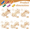 Set of unfinished wooden race cars in various colors and sizes for kids
