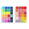 A grid of colorful Perler beads in 24 colors arranged in a square format.