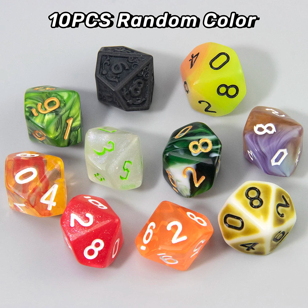 Polyhedral Resin Dice Set (10-Piece) for D&D and RPG
