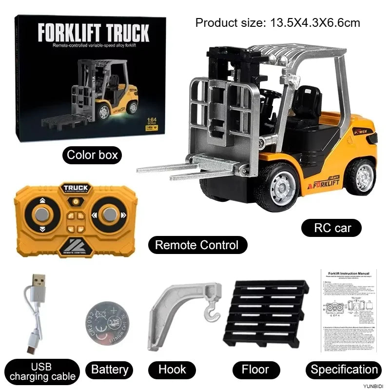 Miniature RC Forklift with Trailer and Bluetooth App Control