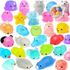 A collection of colorful, squishy, and soft fidget toys shaped like various animals and characters.