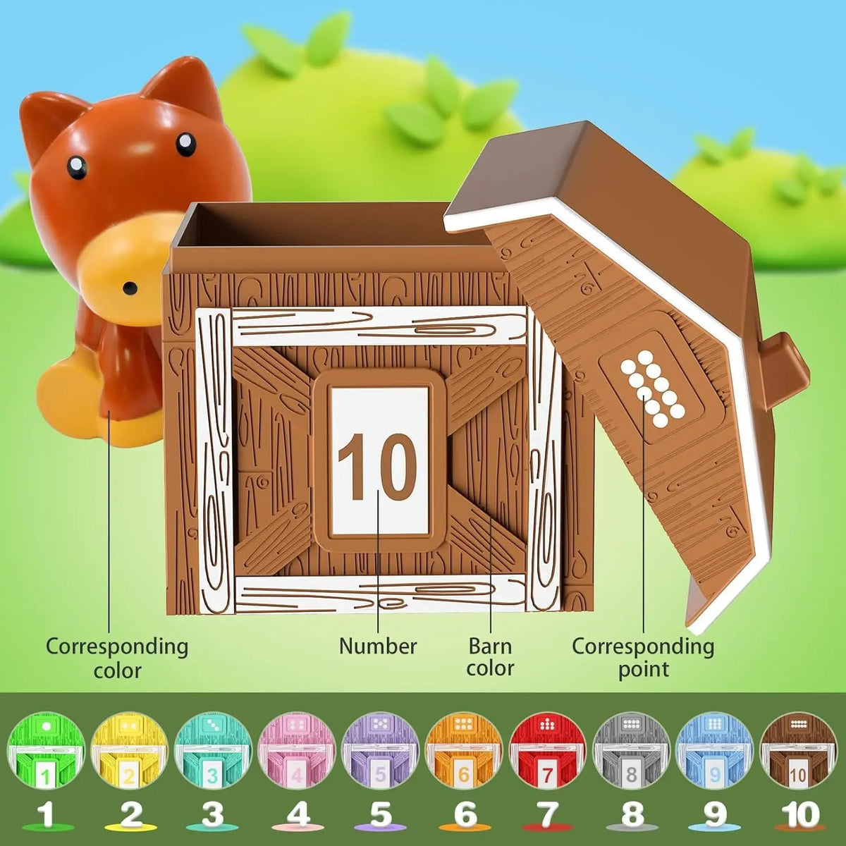 Farm Animal Matching House Montessori Toy for Toddlers