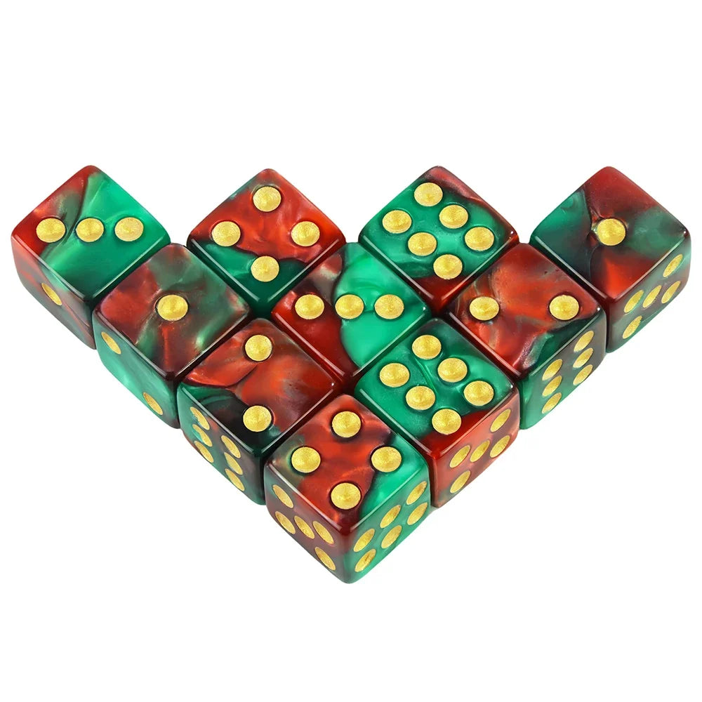 Classic Acrylic Dice Set – 12mm Six-Sided with Standard Dots