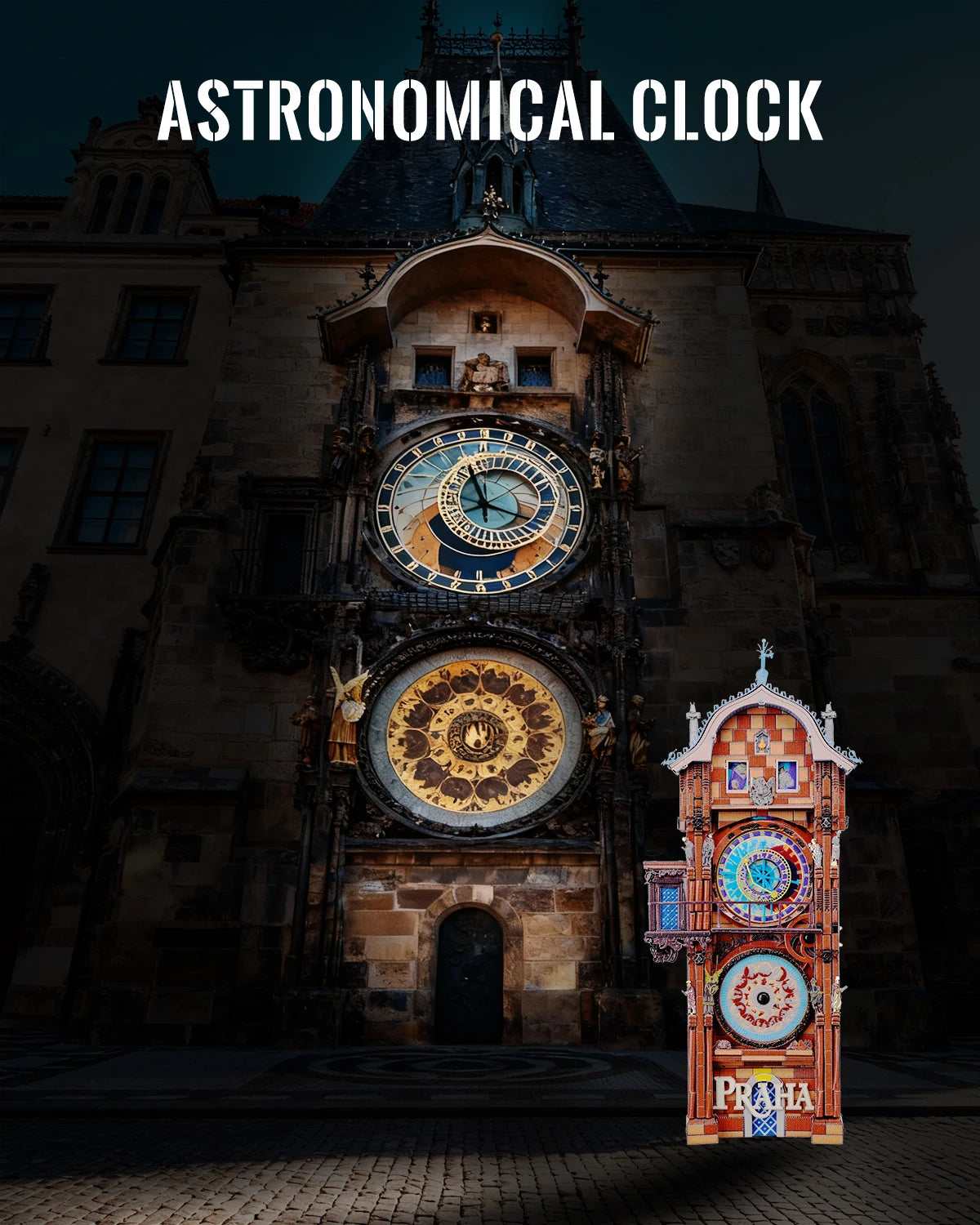 A close-up of a large, ornate astronomical clock facade on a building, featuring detailed metalwork and gears.
