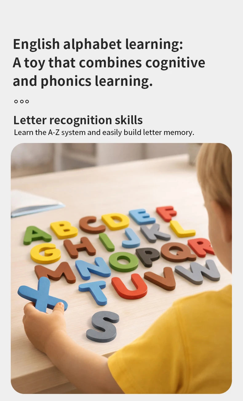 Montessori Wooden Spelling Game with Letter Matching Cards