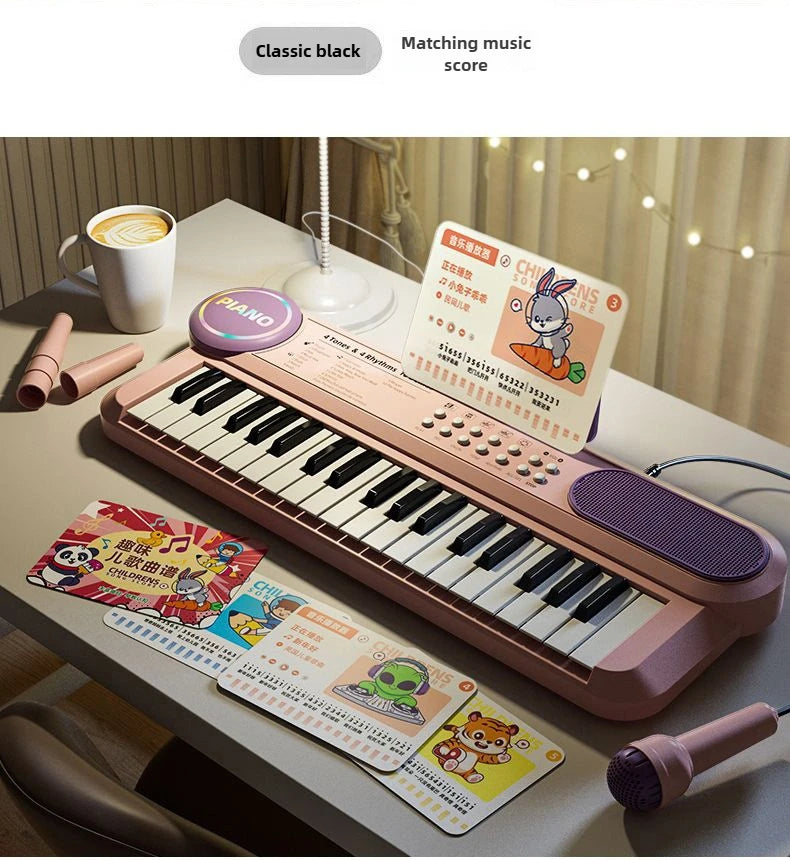 37-Key Kids Electronic Piano with Microphone and Stand