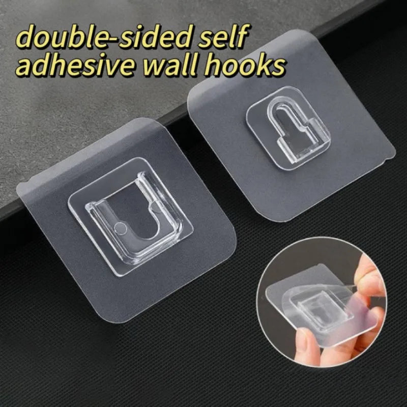 Clear Double-Sided Adhesive Wall Hooks