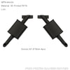 Black TPU mud flaps, fuel tank, and exhaust mufflers for an FCX10 Range Rover RC car upgrade kit.
