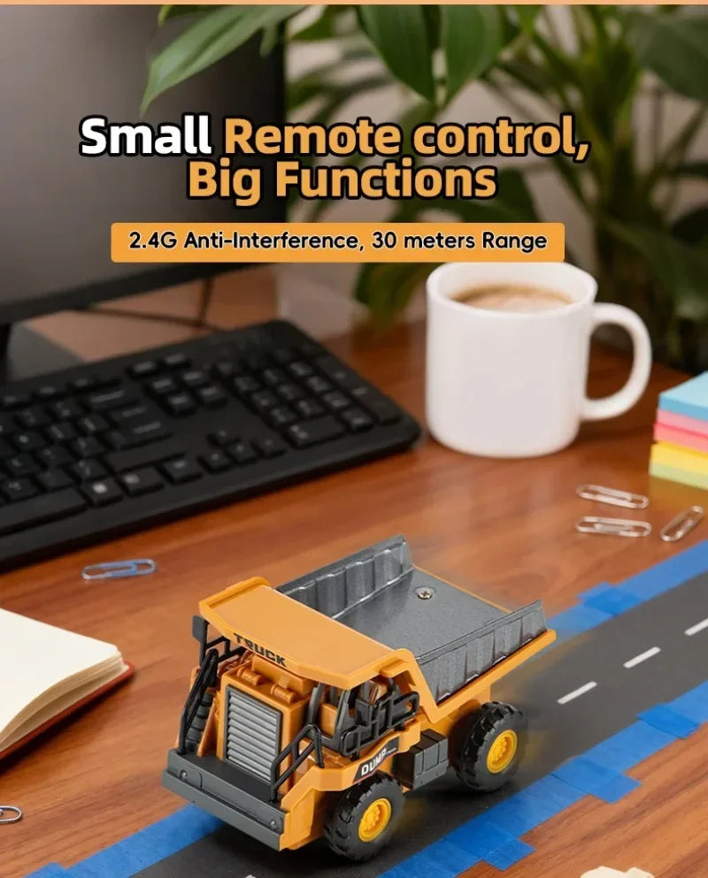 1:64 Scale Remote Control Engineering Vehicle with Lights and Sounds