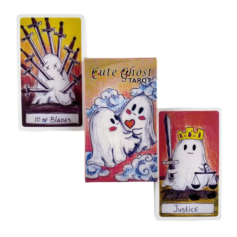 Cute Ghost Tarot Card Deck – 78 Card Divination Set for Fun & Reflection