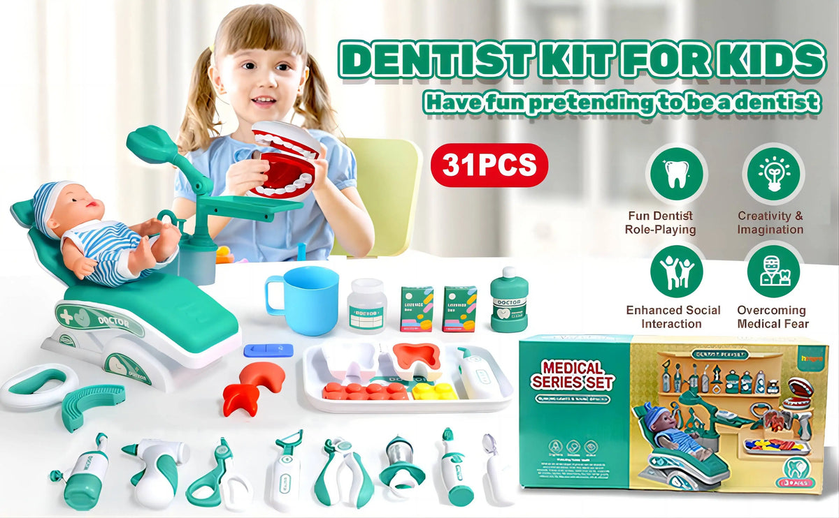 Kids Doctor Pretend Play Medical & Dental Kit