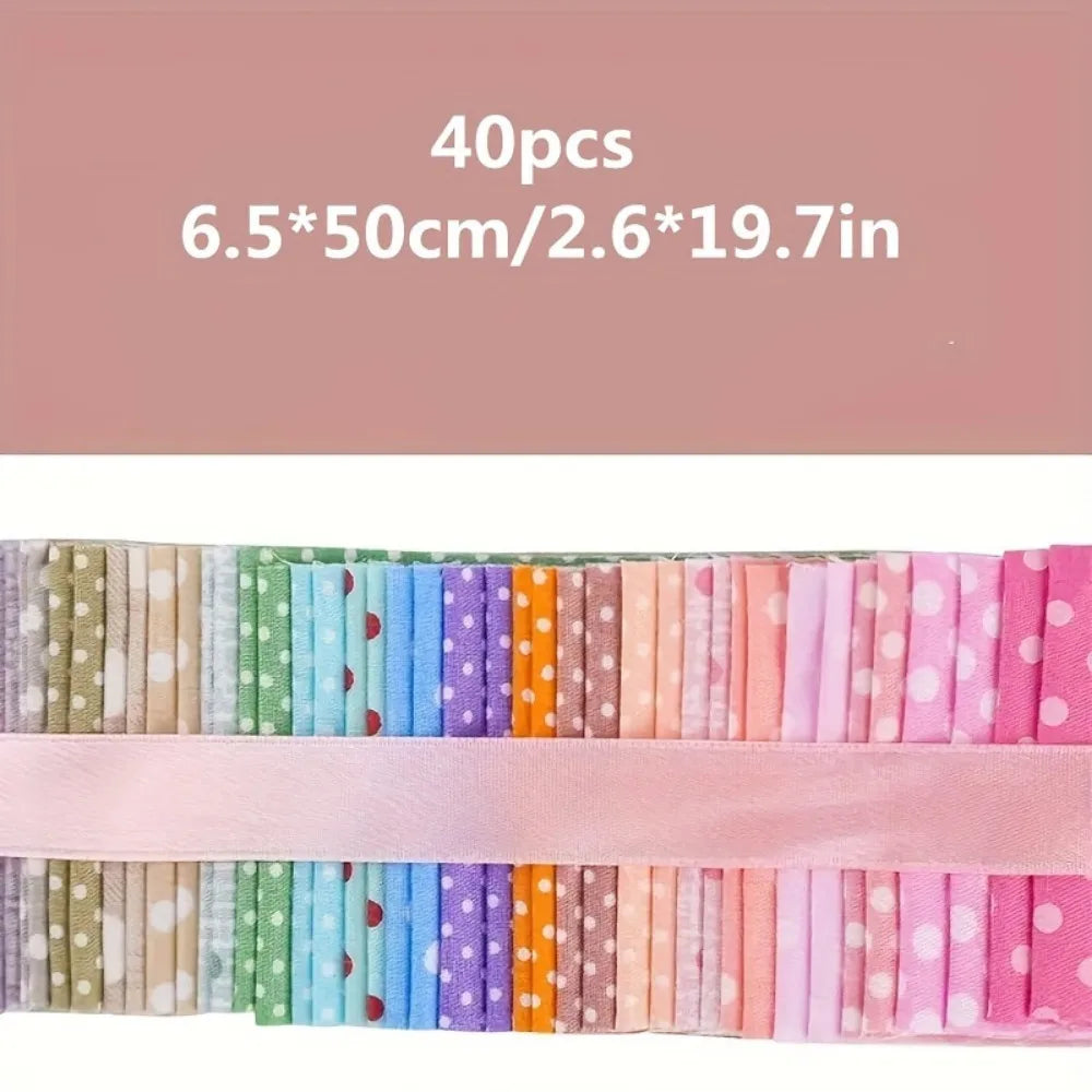 40-Piece Cotton Fabric Patch Assortment for Crafts and Sewing