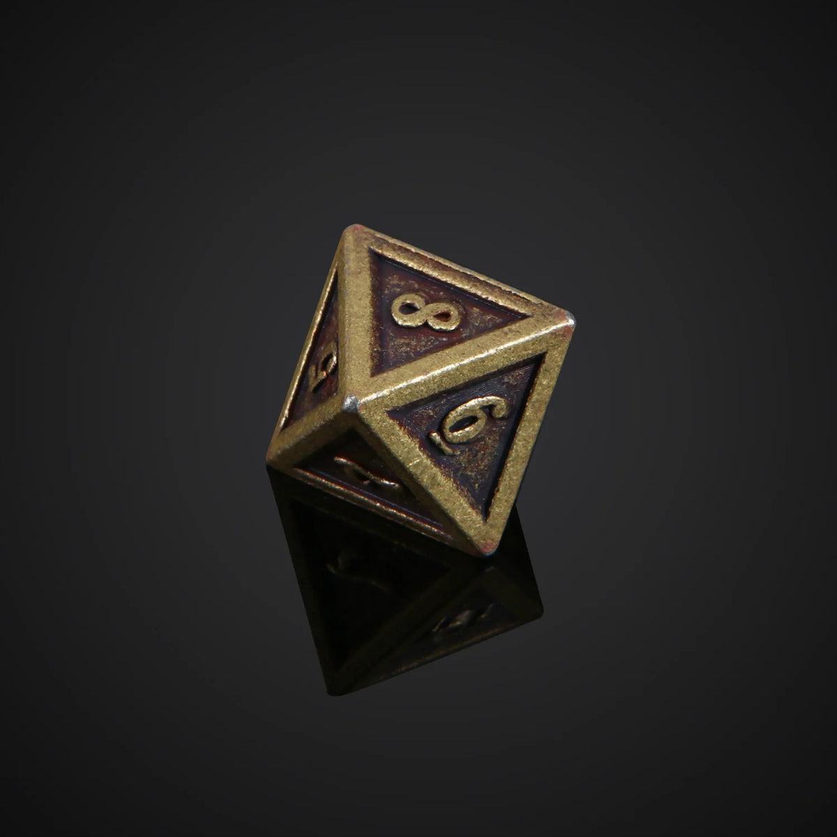 Bronze Metal Polyhedral Dice Set for RPG Games
