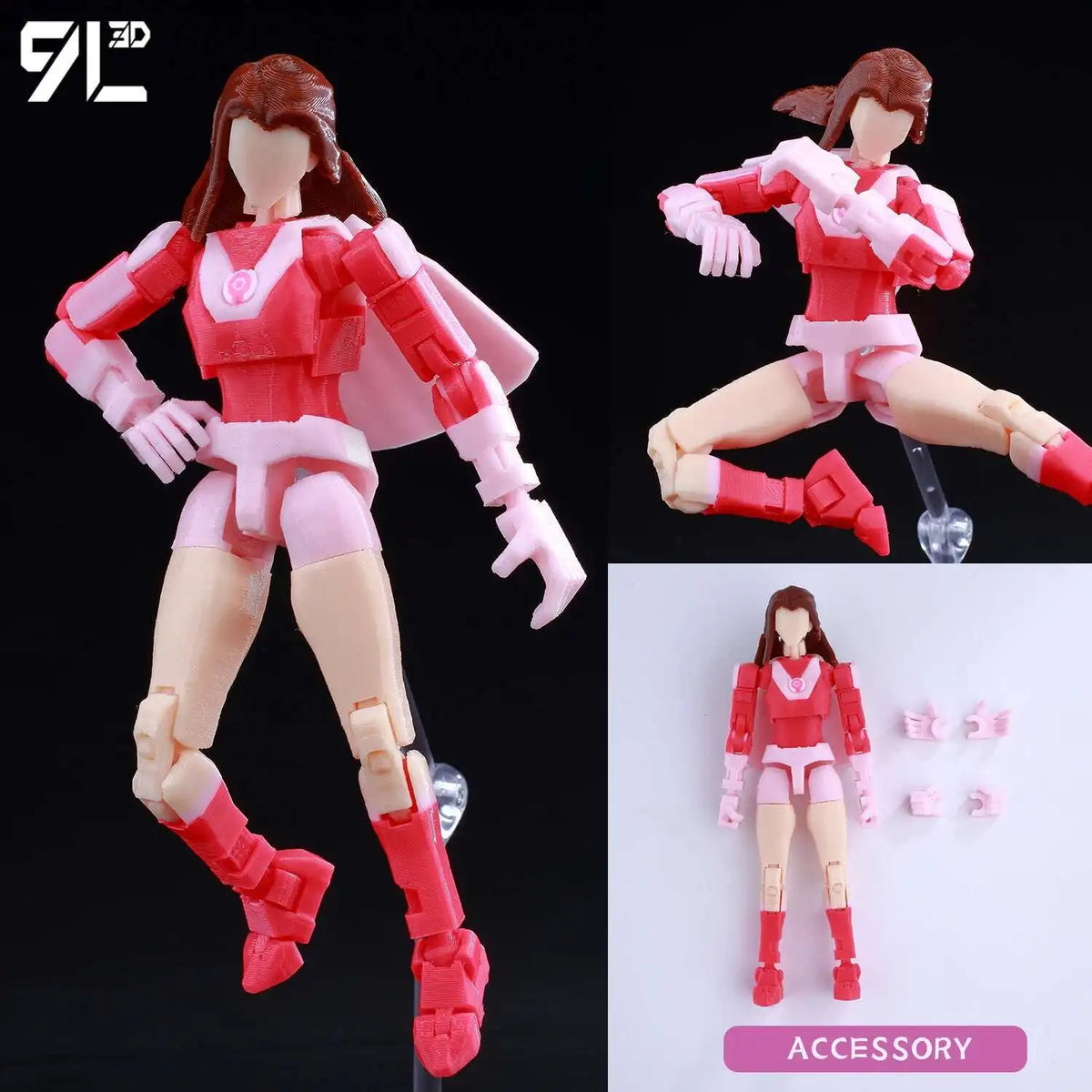 A fully articulated 14cm action figure of Yuji Itadori from Jujutsu Kaisen in pink and red attire.