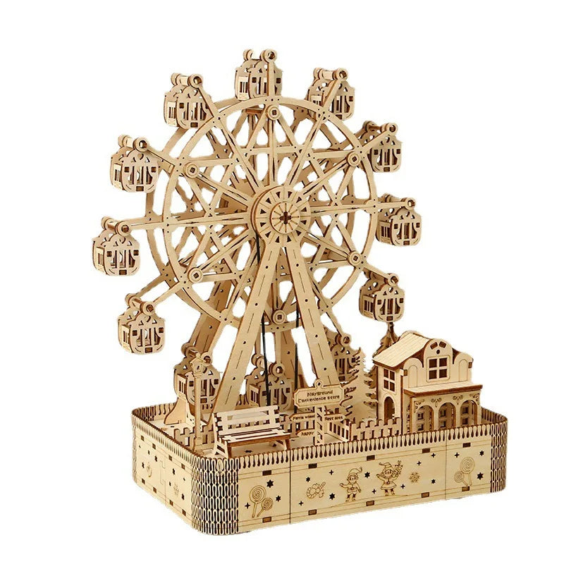 Wooden Ferris Wheel 3D Puzzle – DIY Model Kit for Home Décor