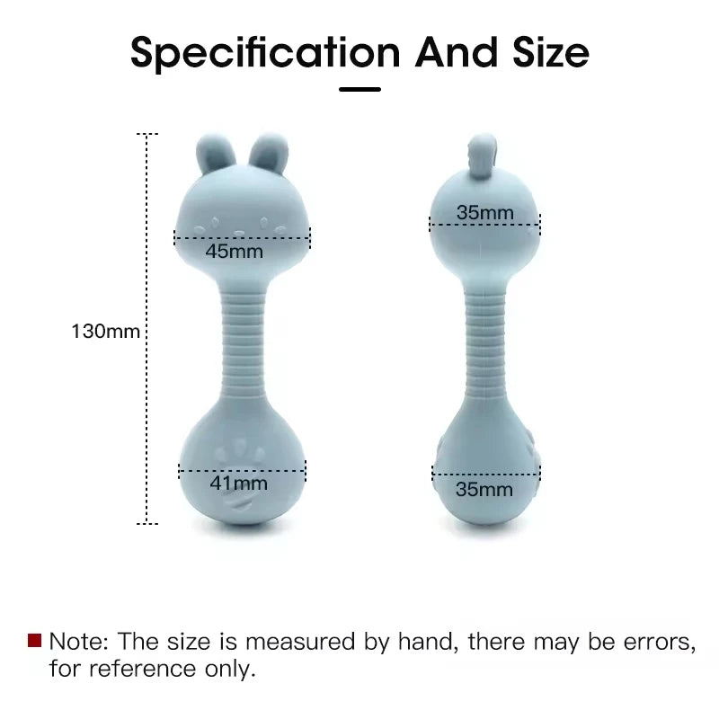 Rabbit Ear Silicone Baby Rattle & Teether Set