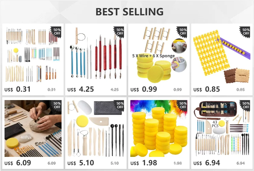 A collection of soft dense paint sponges for art and DIY including various shapes and colors.
