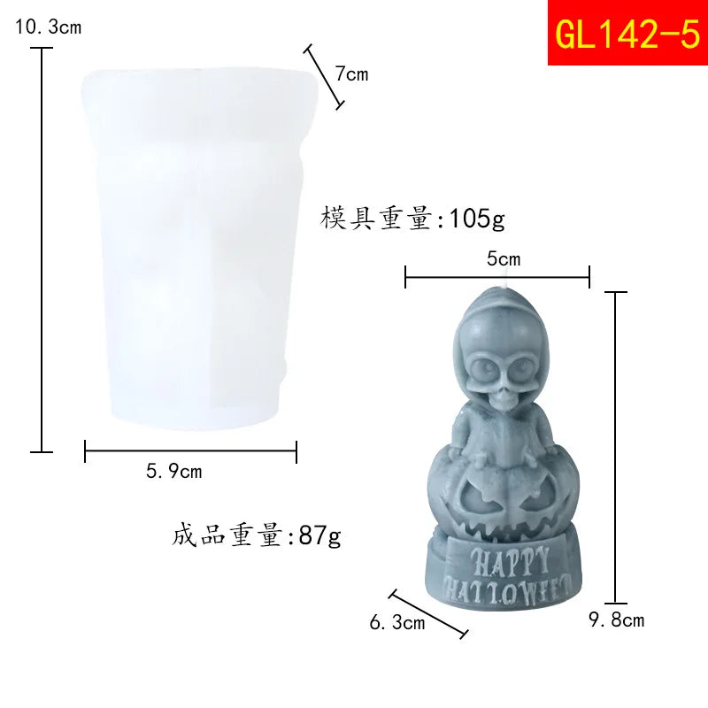 White silicone mold shaped like a Halloween ghost for candles and DIY crafts