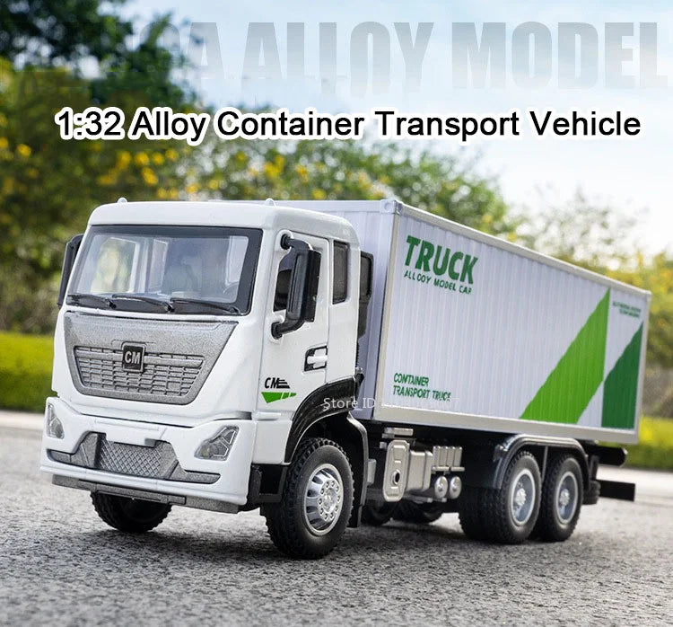 1:32 Scale Diecast Container Truck Toy – Fruit & Vegetable Transport Vehicle