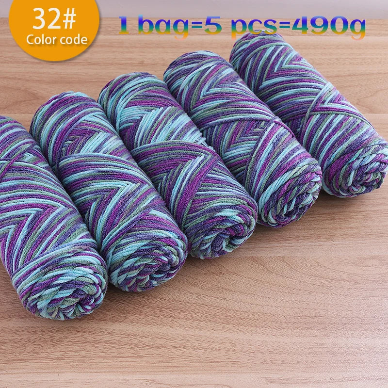 Multicolor Gradient Dyed Acrylic Yarn for Knitting & Crochet
