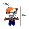 An orange baseball cap and face mask plush doll representing the New York Knicks, measuring 136g and 27cm.