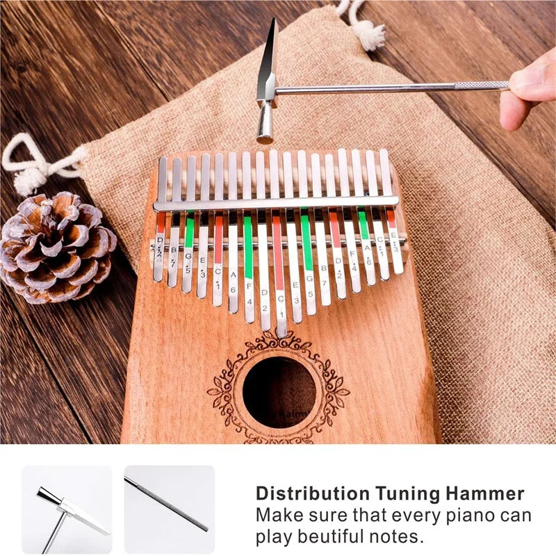 17-Key Mahogany Kalimba Thumb Piano