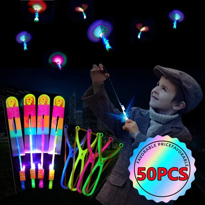 Glow-in-the-Dark Flying Arrow Helicopter Toy with LED Lights