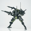 A 1/18 scale FENRIR A6 Assault Type Mecha model kit in dark green and black, posed dynamically.